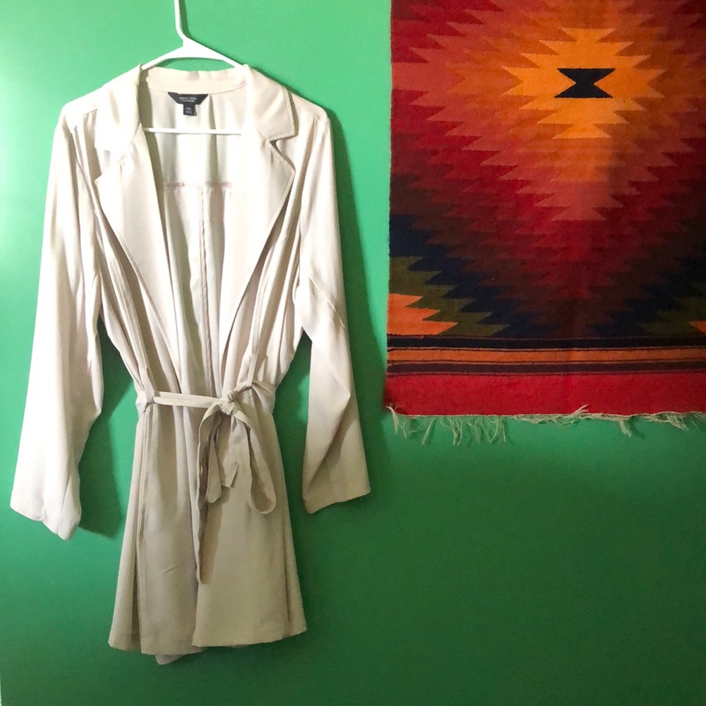 Simply Vera belted lightweight blazer gray pearl XXL NWOT